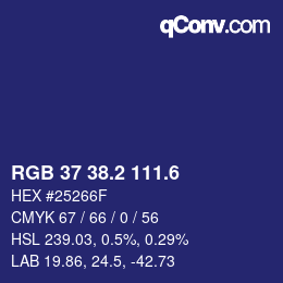 カラーコード: RGB 37 38.2 111.6 | qconv.com