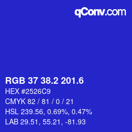 カラーコード: RGB 37 38.2 201.6 | qconv.com