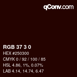カラーコード: RGB 37 3 0 | qconv.com