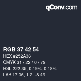 Color code: RGB 37 42 54 | qconv.com