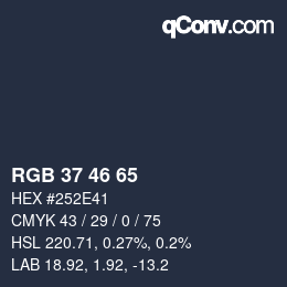 カラーコード: RGB 37 46 65 | qconv.com