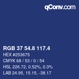 カラーコード: RGB 37 54.8 117.4 | qconv.com