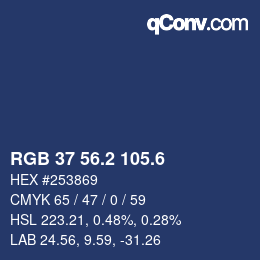 カラーコード: RGB 37 56.2 105.6 | qconv.com