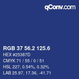 カラーコード: RGB 37 56.2 125.6 | qconv.com