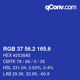 カラーコード: RGB 37 56.2 165.6 | qconv.com
