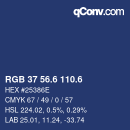カラーコード: RGB 37 56.6 110.6 | qconv.com