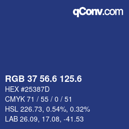 カラーコード: RGB 37 56.6 125.6 | qconv.com