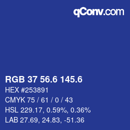 カラーコード: RGB 37 56.6 145.6 | qconv.com
