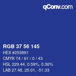 Color code: RGB 37 56 145 | qconv.com