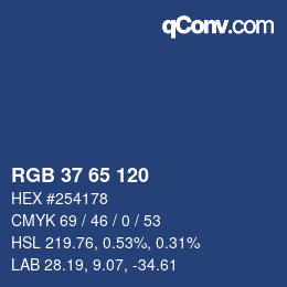カラーコード: RGB 37 65 120 | qconv.com