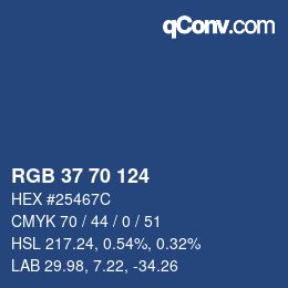 Code couleur: RGB 37 70 124 | qconv.com