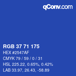 Color code: RGB 37 71 175 | qconv.com