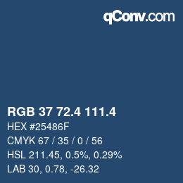 カラーコード: RGB 37 72.4 111.4 | qconv.com