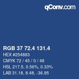 カラーコード: RGB 37 72.4 131.4 | qconv.com