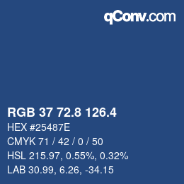 カラーコード: RGB 37 72.8 126.4 | qconv.com