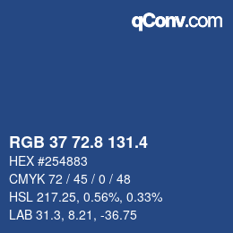 カラーコード: RGB 37 72.8 131.4 | qconv.com