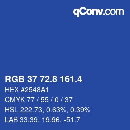カラーコード: RGB 37 72.8 161.4 | qconv.com