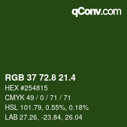 カラーコード: RGB 37 72.8 21.4 | qconv.com