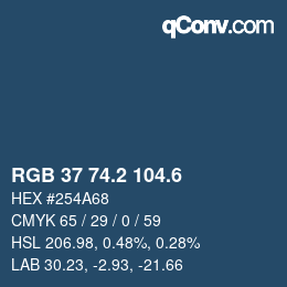 カラーコード: RGB 37 74.2 104.6 | qconv.com