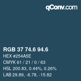 カラーコード: RGB 37 74.6 94.6 | qconv.com