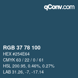 Color code: RGB 37 78 100 | qconv.com