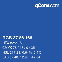 Color code: RGB 37 86 166 | qconv.com