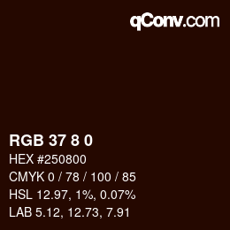 カラーコード: RGB 37 8 0 | qconv.com