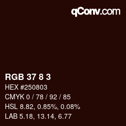Color code: RGB 37 8 3 | qconv.com
