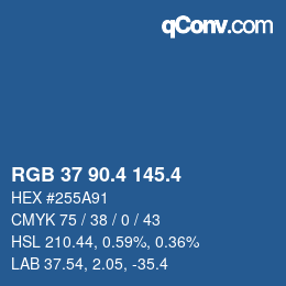 カラーコード: RGB 37 90.4 145.4 | qconv.com