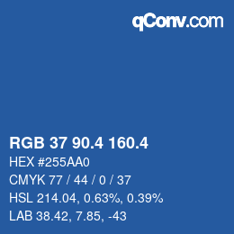 カラーコード: RGB 37 90.4 160.4 | qconv.com
