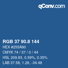 カラーコード: RGB 37 90.8 144 | qconv.com