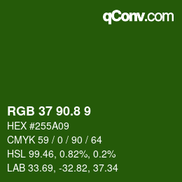 カラーコード: RGB 37 90.8 9 | qconv.com