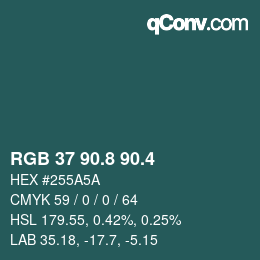 カラーコード: RGB 37 90.8 90.4 | qconv.com
