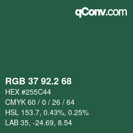 カラーコード: RGB 37 92.2 68 | qconv.com