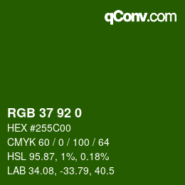 カラーコード: RGB 37 92 0 | qconv.com