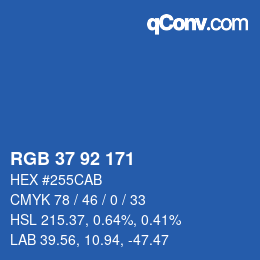 カラーコード: RGB 37 92 171 | qconv.com