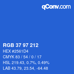 カラーコード: RGB 37 97 212 | qconv.com
