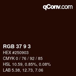 Color code: RGB 37 9 3 | qconv.com