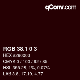カラーコード: RGB 38.1 0 3 | qconv.com