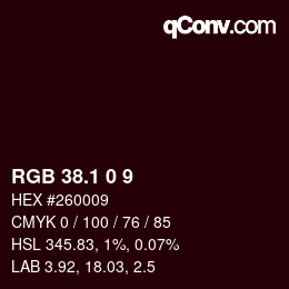 カラーコード: RGB 38.1 0 9 | qconv.com
