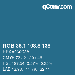 Color code: RGB 38.1 108.8 138 | qconv.com
