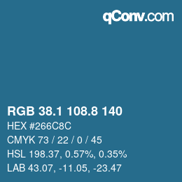 Color code: RGB 38.1 108.8 140 | qconv.com