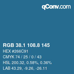 Color code: RGB 38.1 108.8 145 | qconv.com