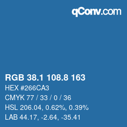 Color code: RGB 38.1 108.8 163 | qconv.com