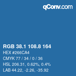 Color code: RGB 38.1 108.8 164 | qconv.com