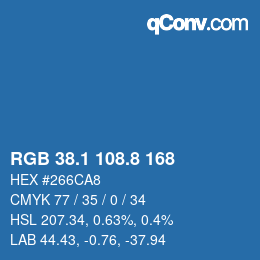 Color code: RGB 38.1 108.8 168 | qconv.com