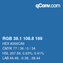 カラーコード: RGB 38.1 108.8 169 | qconv.com