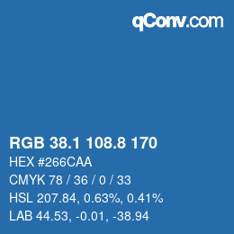 Color code: RGB 38.1 108.8 170 | qconv.com