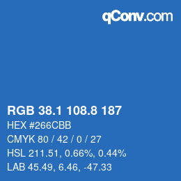 Color code: RGB 38.1 108.8 187 | qconv.com