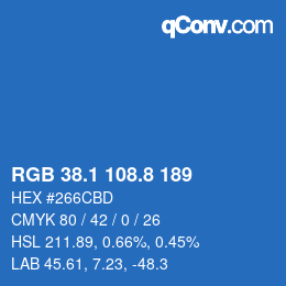 Color code: RGB 38.1 108.8 189 | qconv.com